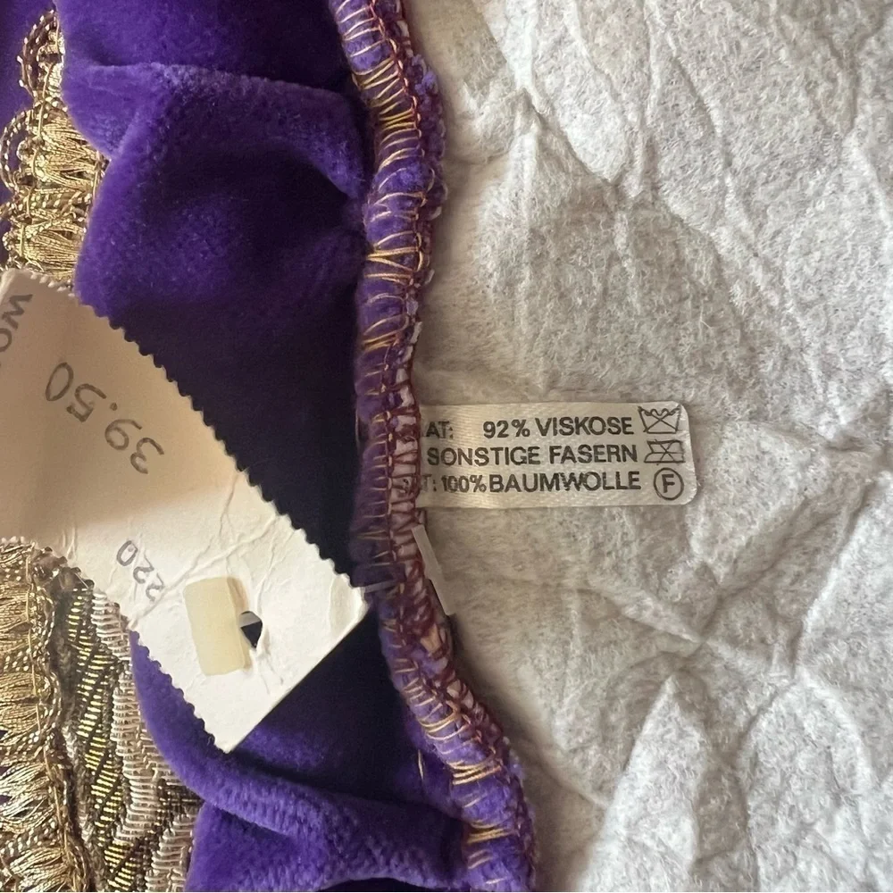 Vintage Purple Velvet & Tapestry Pillow Cover Sham